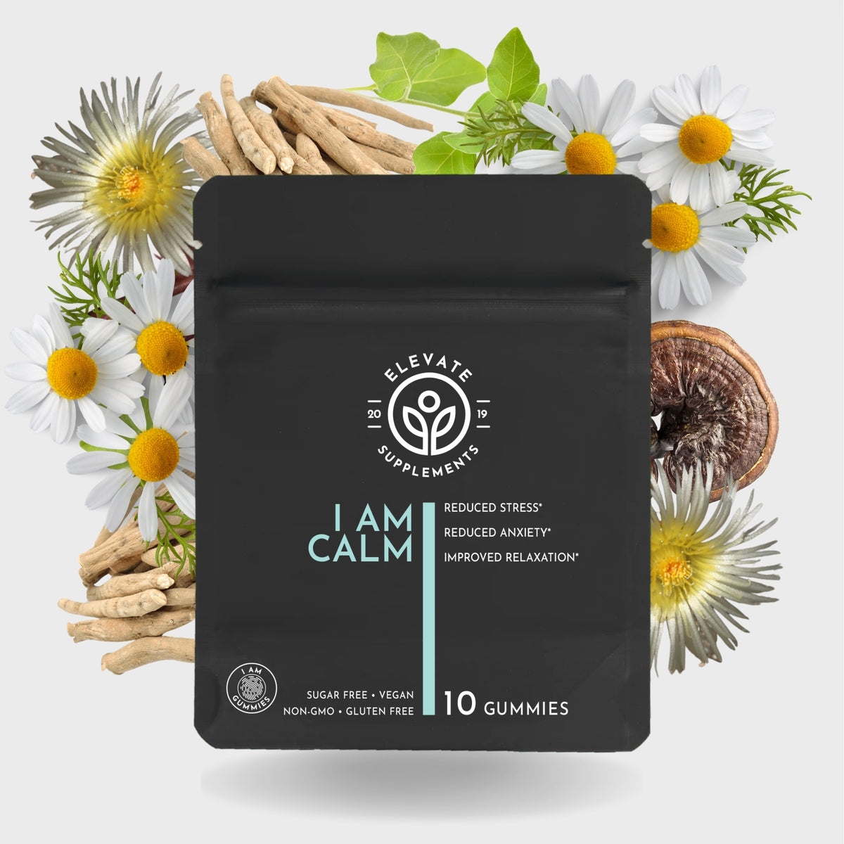 I AM CALM Gummies 10-gummy pouch with chamomile, sceletium flowers, ashwagandha root and reishi